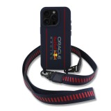 Red Bull Silicone Vertical Logo MagSafe Zadní Kryt + Crossbody Popruh pro iPhone 16 Pro Max Navy