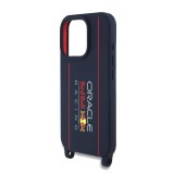 Red Bull Silicone Vertical Logo MagSafe Zadní Kryt + Crossbody Popruh pro iPhone 16 Pro Max Navy