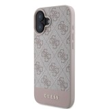 Guess PU 4G Stripe Zadní Kryt pro iPhone 16 Pink