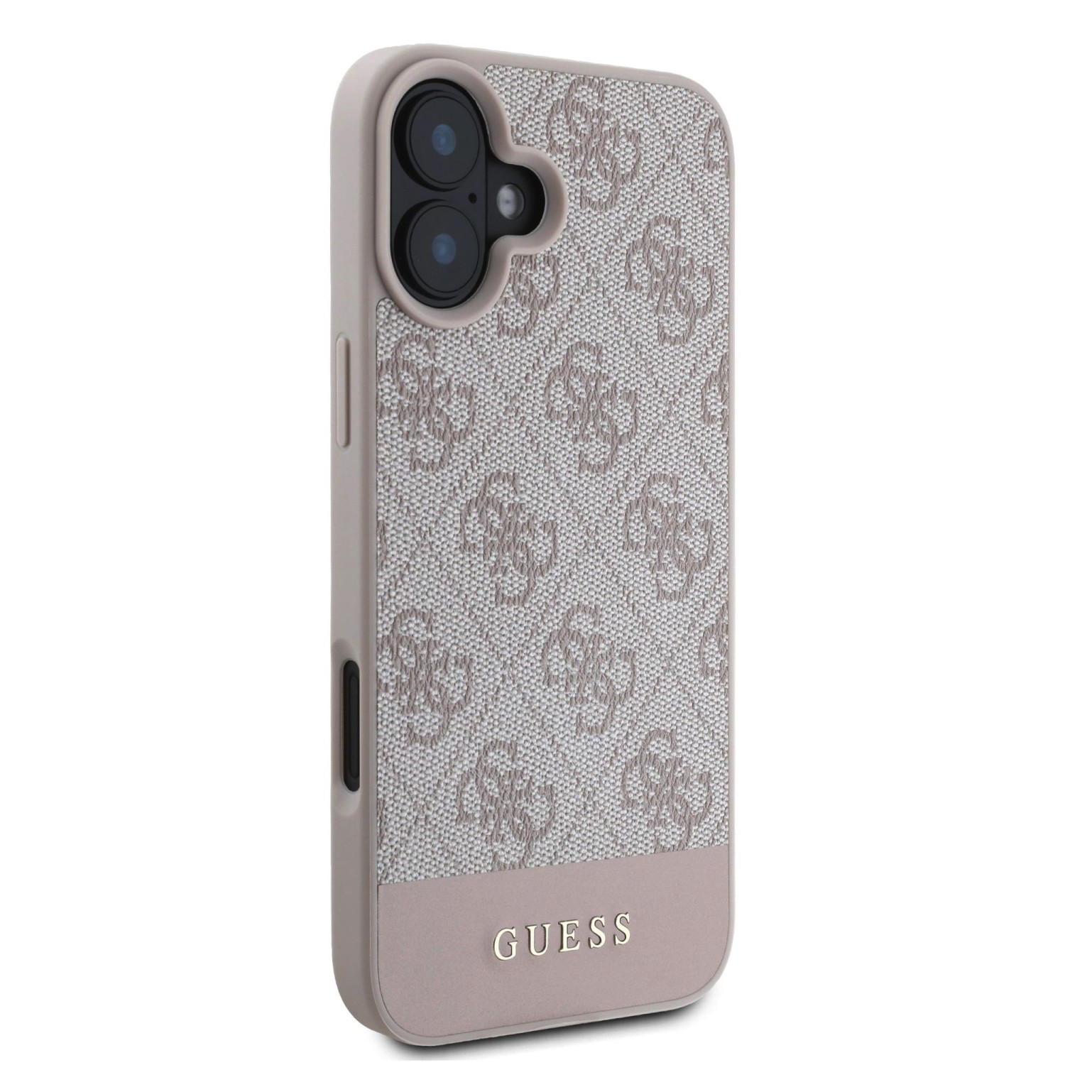 Guess PU 4G Stripe Zadní Kryt pro iPhone 16 Pink