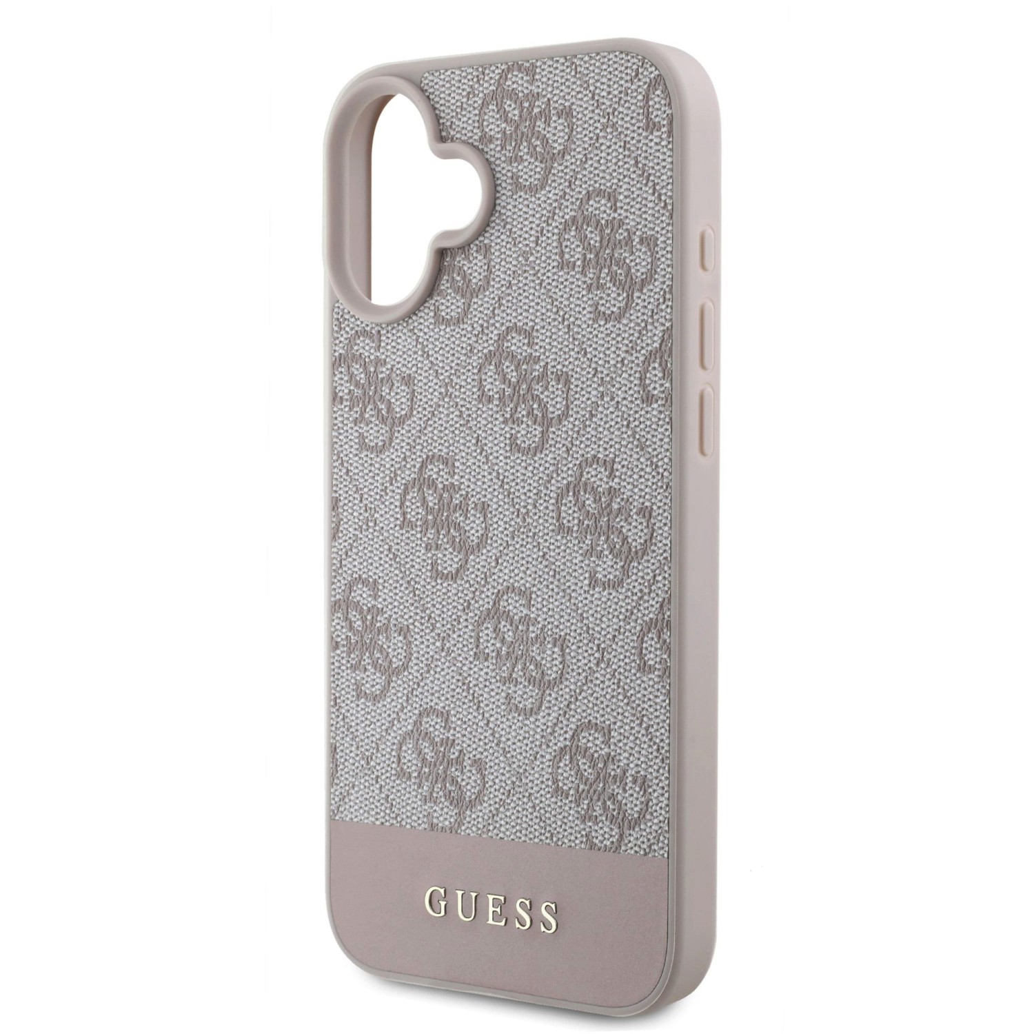 Guess PU 4G Stripe Zadní Kryt pro iPhone 16 Pink