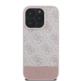 Guess PU 4G Stripe Zadní Kryt pro iPhone 16 Pro Pink