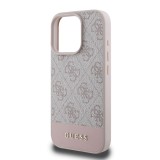 Guess PU 4G Stripe Zadní Kryt pro iPhone 16 Pro Pink