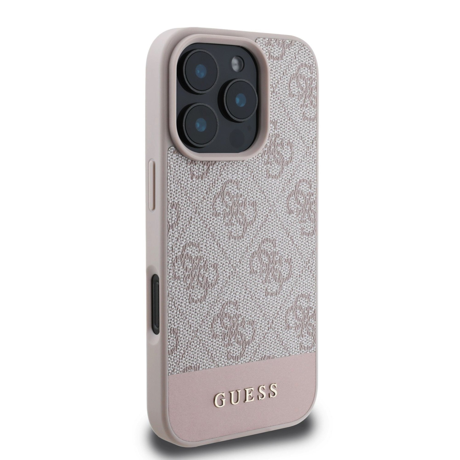 Guess PU 4G Stripe Zadní Kryt pro iPhone 16 Pro Max Pink