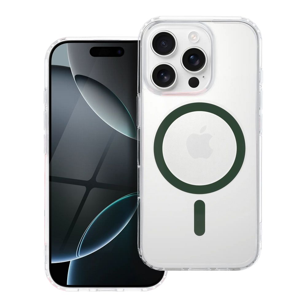 Zadní kryt Drop Glue Colorful Ring Mag Cover compatible with MagSafe pro Samsung Galaxy A56, tmavě zelená