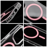 Drop Glue Colorful Ring Mag Cover compatible with MagSafe for IPHONE 15 pink