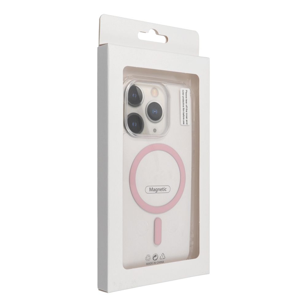 Drop Glue Colorful Ring Mag Cover compatible with MagSafe for IPHONE 15 pink