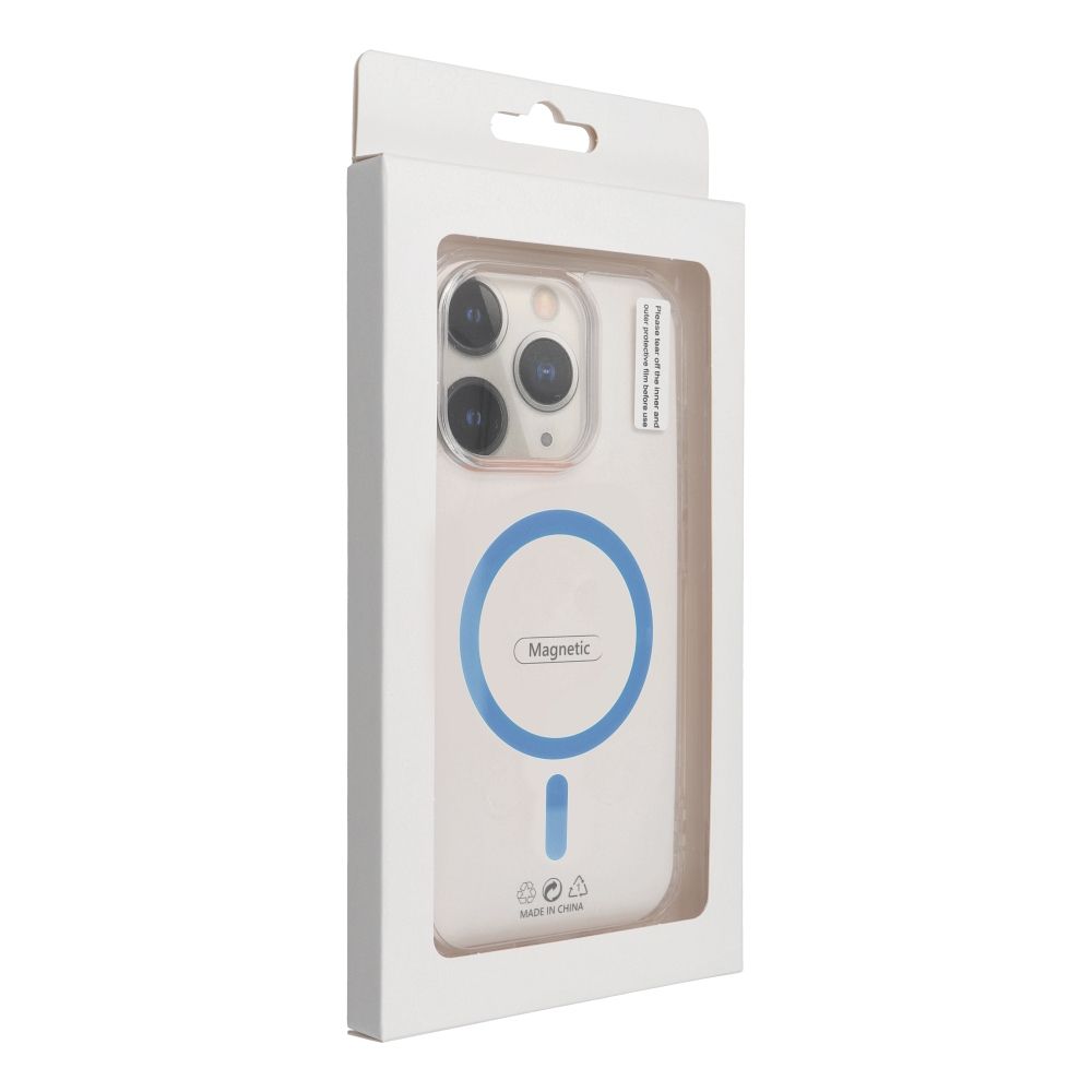 Drop Glue Colorful Ring Mag Cover compatible with MagSafe for IPHONE 15 light blue