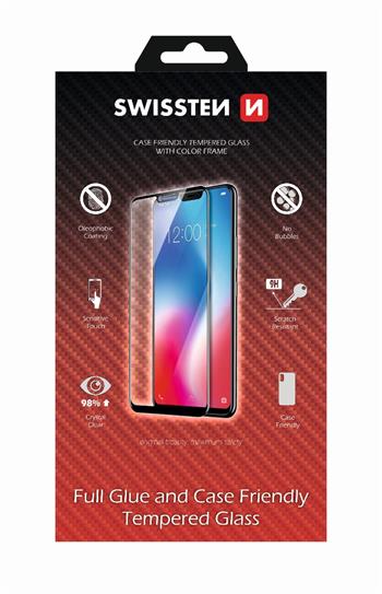 Tvrzené sklo Swissten Full Glue, Color Frame, Case Friendly pro Xiaomi Redmi Note 14 Pro 5G, černá