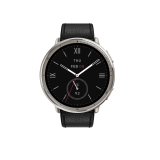 Amazfit Active 2 Round NFC /Silver/Elegant Band/Black Leather