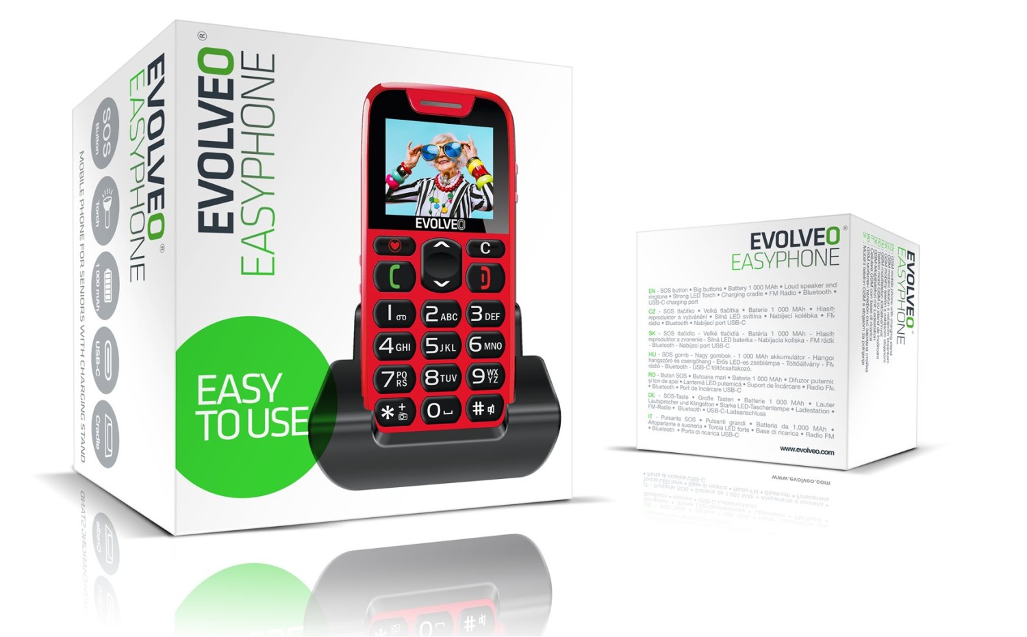 Evolveo EasyPhone červená