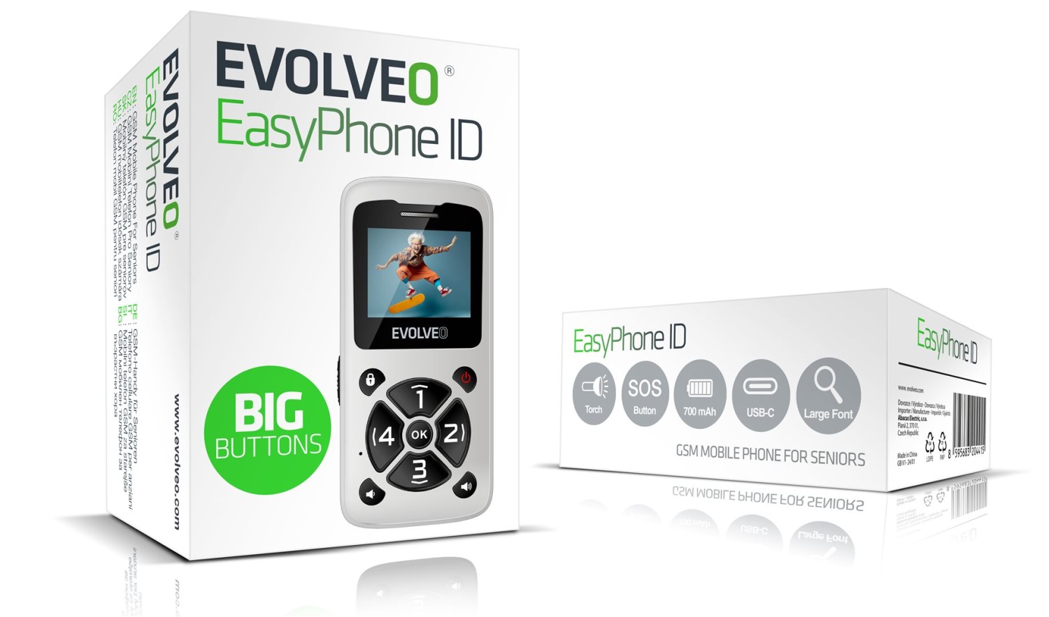 Evolveo EasyPhone ID bílá