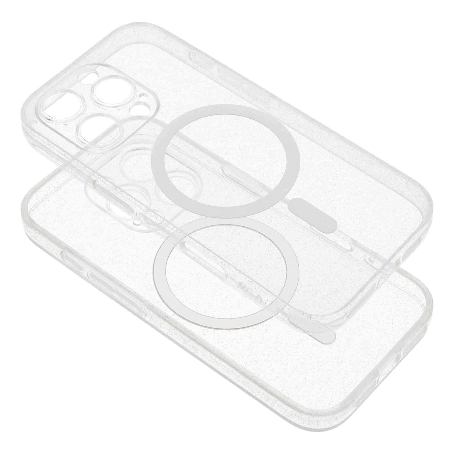 Ochranný kryt CLEAR MAG COVER case compatible with MagSafe pro Samsung Galaxy A56, transparentní glitter