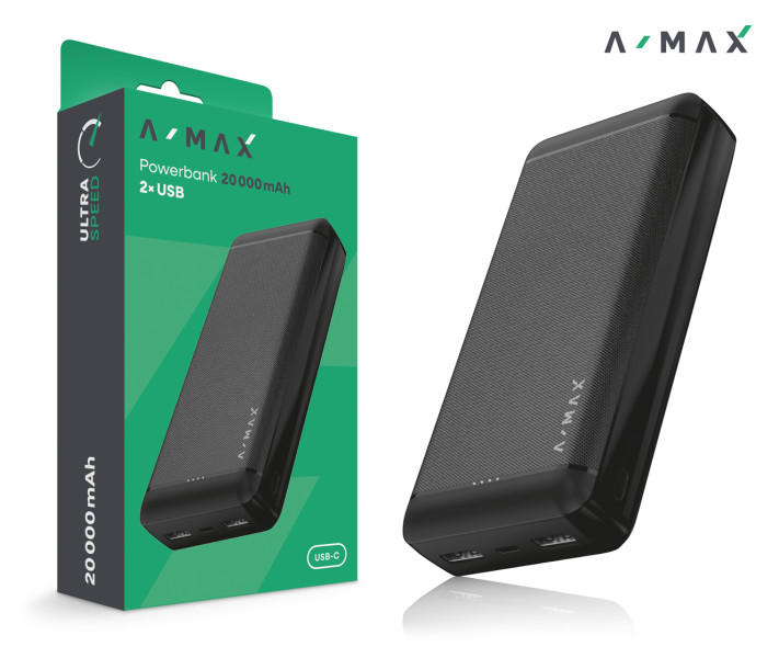 Powerbanka A-MAX 10 000 mAh, černá