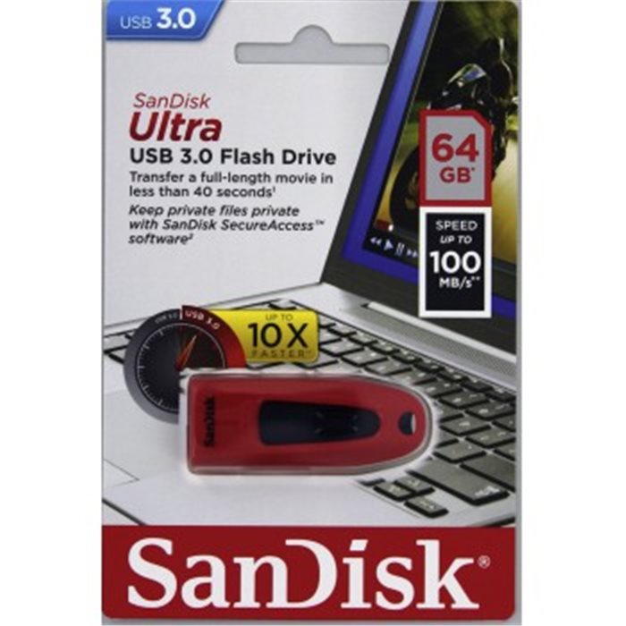 SanDisk Ultra 64GB USB-A 3.0 červená