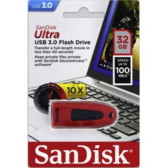 SanDisk Ultra 32GB USB-A 3.0 červená