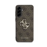 Guess PU 4G Metal Logo Zadní Kryt pro Samsung Galaxy A36 Brown