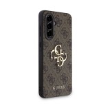 Guess PU 4G Metal Logo Zadní Kryt pro Samsung Galaxy A36 Brown