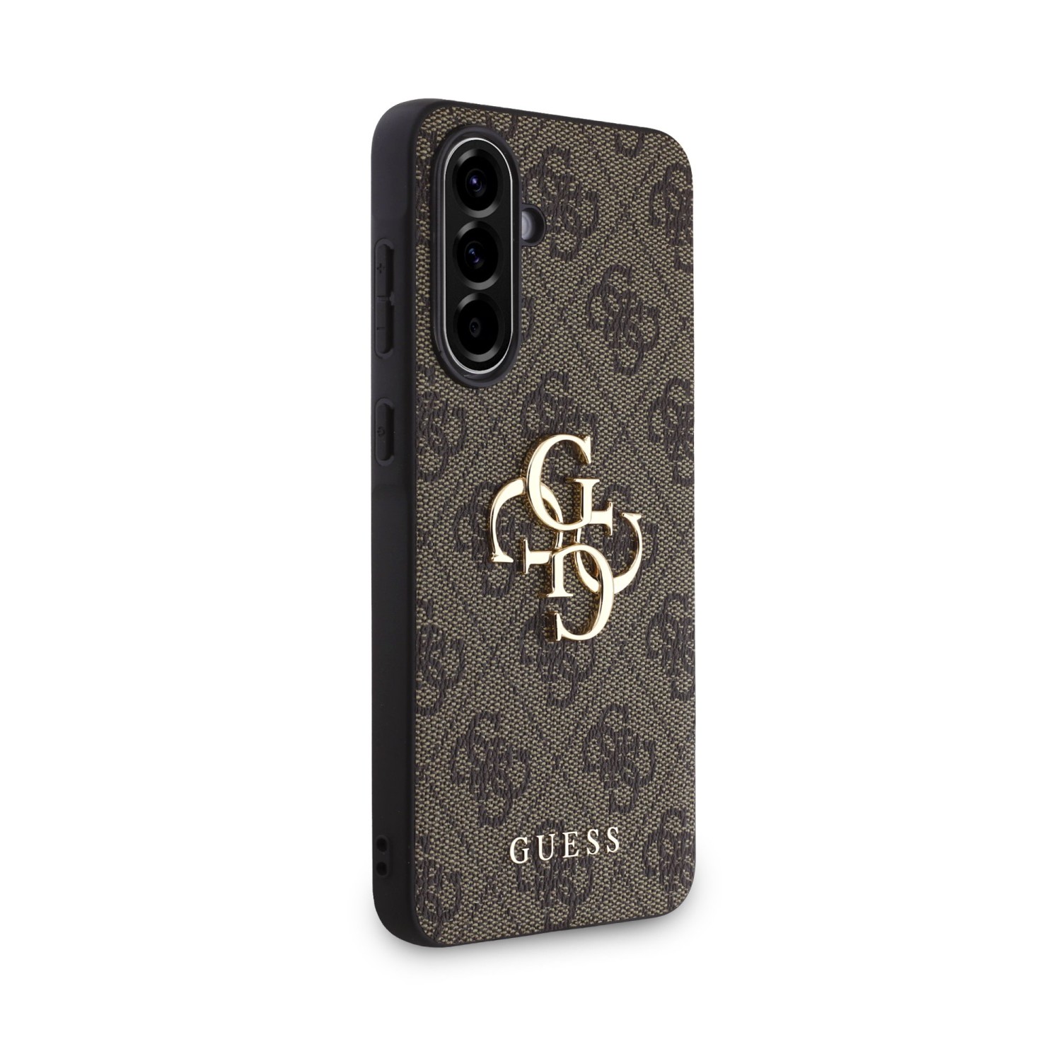 Guess PU 4G Metal Logo Zadní Kryt pro Samsung Galaxy A36 Brown