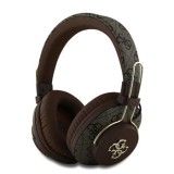 Bezdrátová sluchátka Guess PU 4G Metal Logo ENC, hnědá