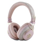 Bezdrátová sluchátka Guess PU 4G Metal Logo ENC, růžová