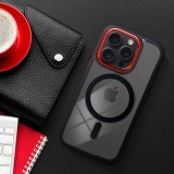 COLOR EDGE MAG COVER case compatible with MagSafe for IPHONE 16 Plus black red