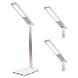Stolní LED lampička Huslog OW-390202 s bezdrátovou nabíječkou, bílá 