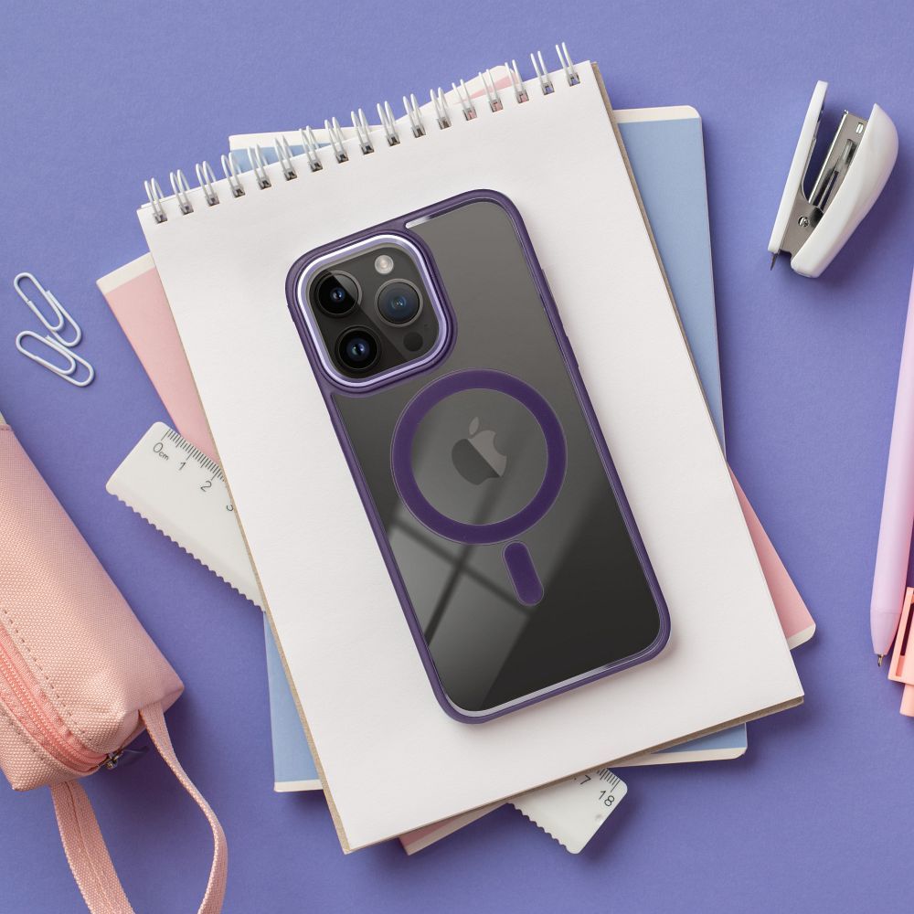 COLOR EDGE MAG COVER case compatible with MagSafe for IPHONE 13 deep purple