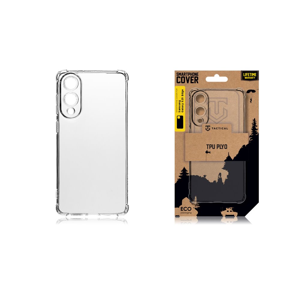 Zadní kryt Tactical TPU Plyo pro Samsung Galaxy S25 Edge, transparentní