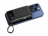 Swissten Power Bank 10000 mAh PD 22,5W s integrovanými kabely USB-C / Lightning (kompatibilní s MagSafe) 