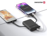 Swissten Power Bank 10000 mAh PD 22,5W s integrovanými kabely USB-C / Lightning (kompatibilní s MagSafe) 