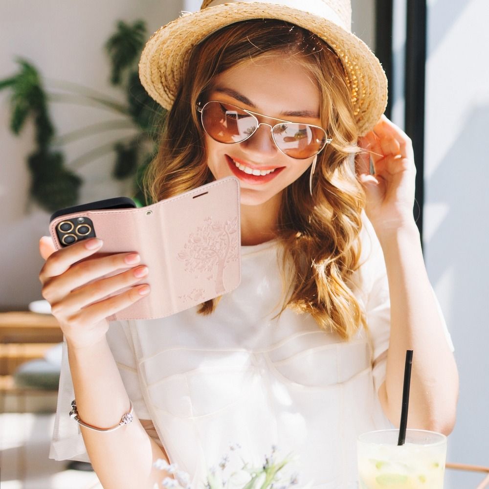 MEZZO Book case for IPHONE 13 tree rose gold
