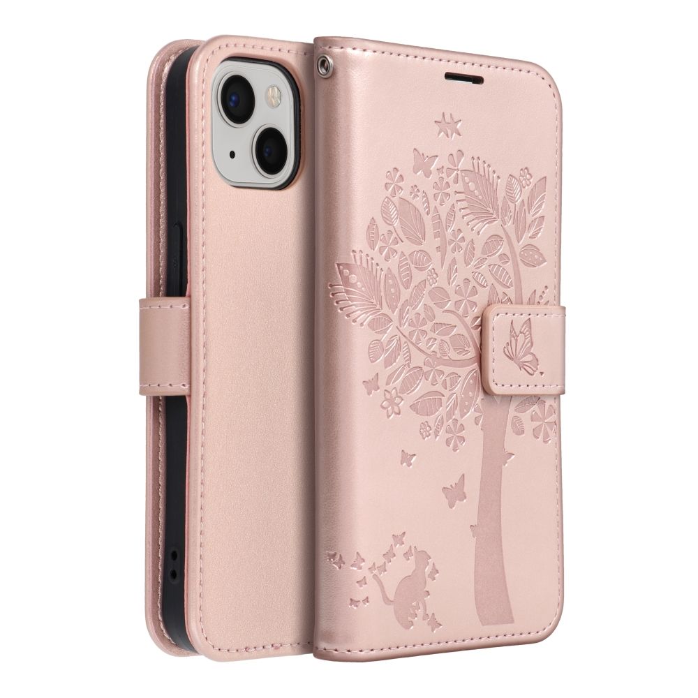 MEZZO Book case for IPHONE 13 tree rose gold