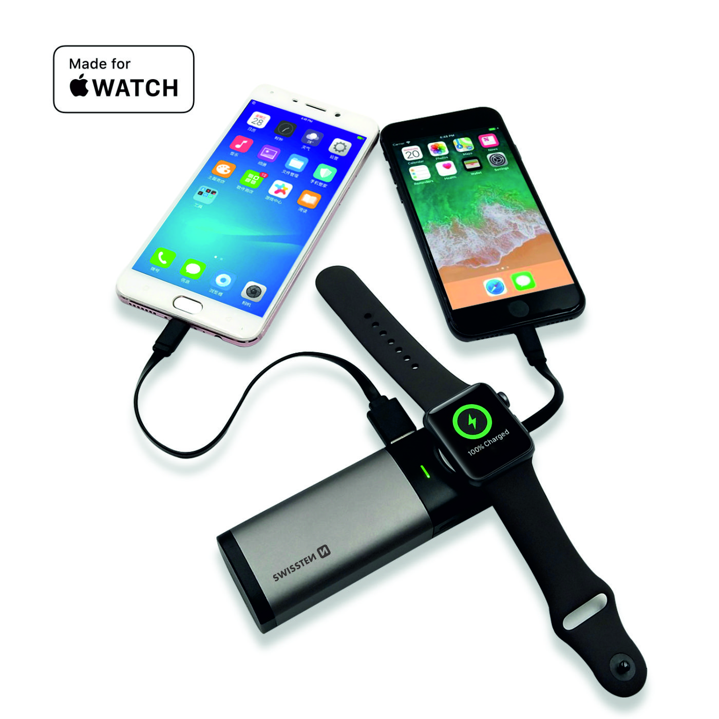 Swissten Powerbank 2in1 Apple Watch MFI 6700 mAh
