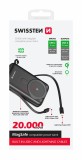 Swissten Power Bank Bank 20000 mAh 22,5W PD s integrovanýnu kabely USB-C a Lightning (kompatibilní s MagSafe)