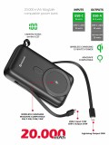 Swissten Power Bank Bank 20000 mAh 22,5W PD s integrovanýnu kabely USB-C a Lightning (kompatibilní s MagSafe)
