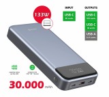 Swissten Power Bank 30000 mAh pro notebooky 133W Power Delivery šedá