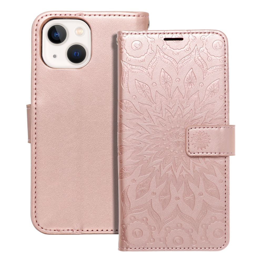 Flipové pouzdro MEZZO Book case pro Apple iPhone 16e, mandala rose gold