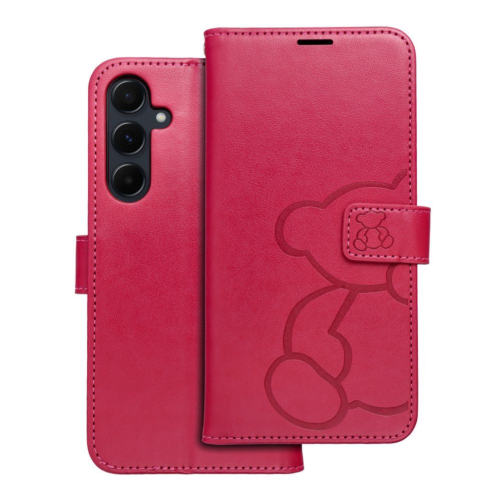 Flipové pouzdro MEZZO Book case pro Samsung Galaxy A55 5G, teddy bear magenta