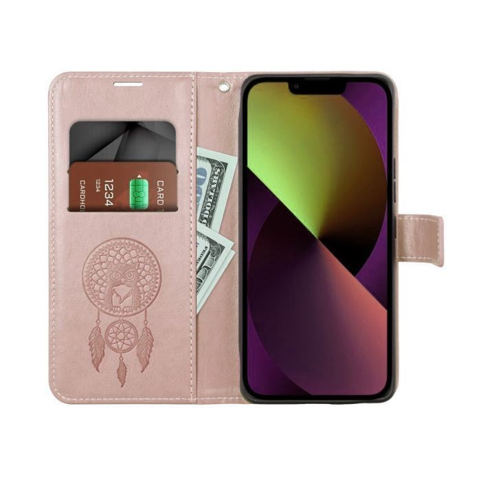 Flipové pouzdro MEZZO Book case pro Xiaomi Redmi Note 14 5G, dreamcatcher rose gold