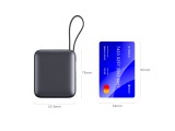 Swissten Power Bank 10 000 mAh s integrovanými kabely USB-C a Lightning vesmírně stříbrná