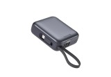 Swissten Power Bank 10 000 mAh s integrovanými kabely USB-C a Lightning vesmírně stříbrná