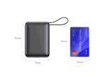 Swissten Power Bank 20 000 mAh s integrovanými kabely USB-C a Lightning vesmírně stříbrná