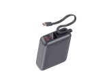 Swissten Power Bank 20 000 mAh 45W s integrovaným kabelem USB-C – vesmírně stříbrná