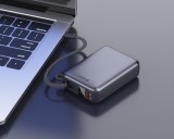Swissten Power Bank 20 000 mAh 45W s integrovaným kabelem USB-C – vesmírně stříbrná