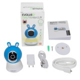 Evolveo Baby Monitor LUX Chytrá 360° videochůvička s nočním viděním, detekcí pláče a pohybu, modrá