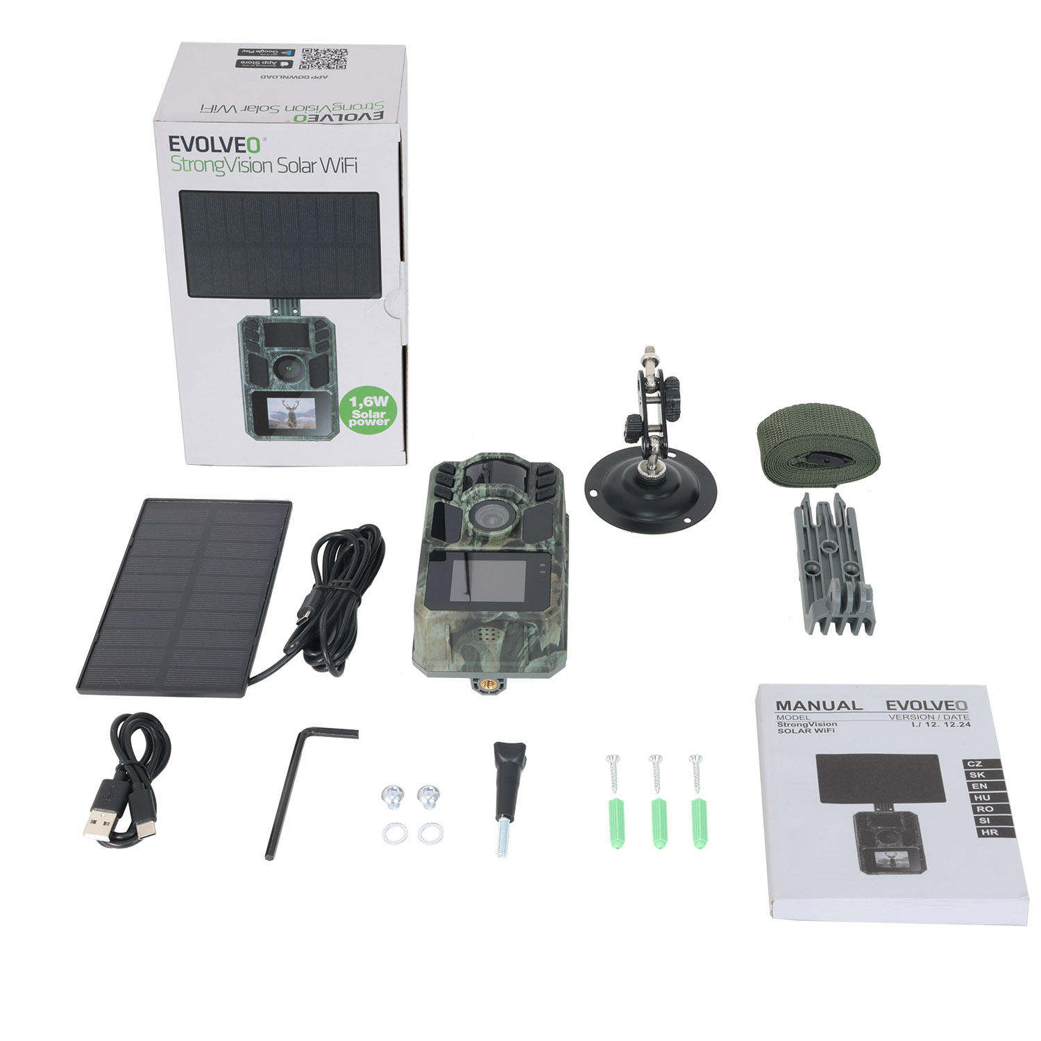 Evolveo StrongVision Solar WiFi, fotopast s Aplikací WiFi a solárním panelem