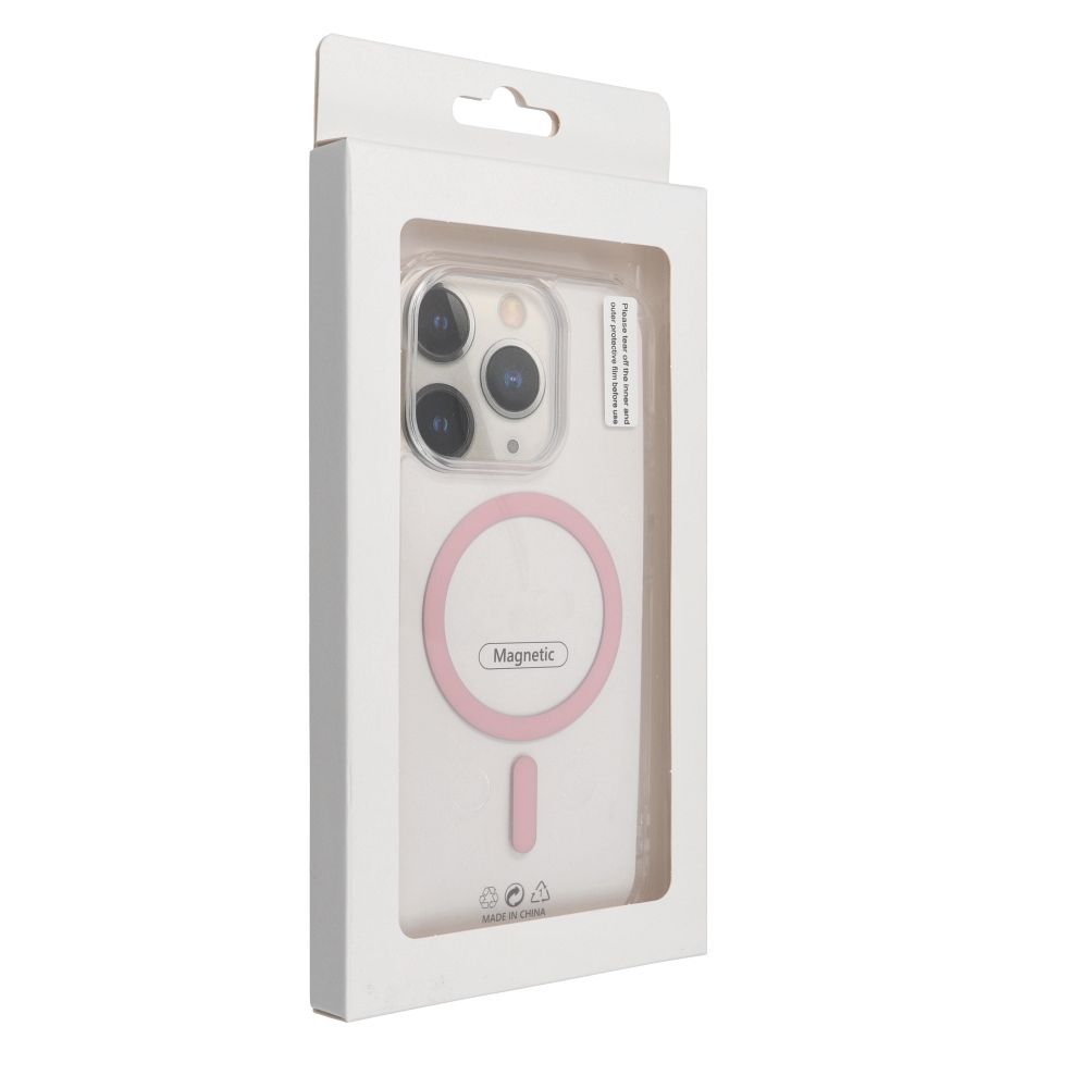 Drop Glue Colorful Ring Mag Cover compatible with MagSafe for IPHONE 16 PRO MAX pink