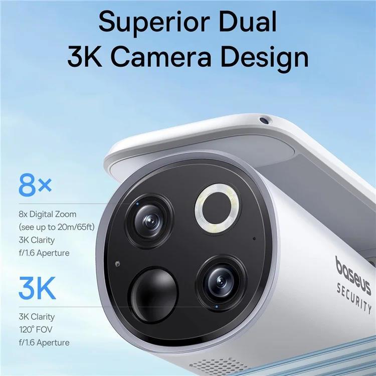Venkovní kamera Baseus Security S1 Pro 3K (sada 2ks+centrální stanice) bílá