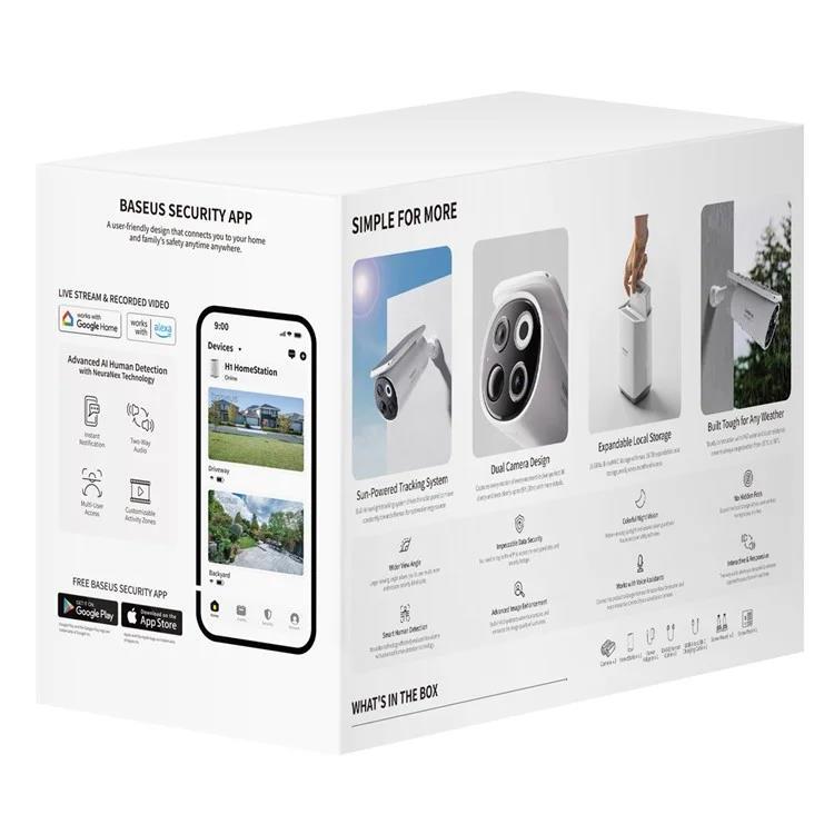 Venkovní kamera Baseus Security S1 Pro 3K (sada 2ks+centrální stanice) bílá